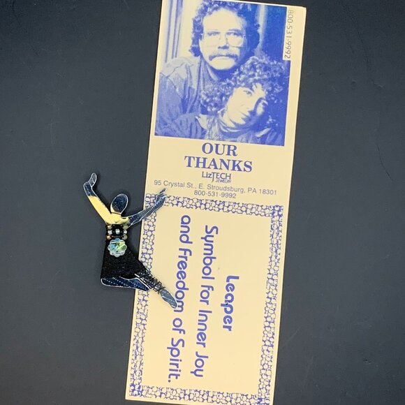 Liztech Signed LEAPER Joyful Happiness Dance Circa 1994 Brooch Artist Made J410 - Picture 6 of 9